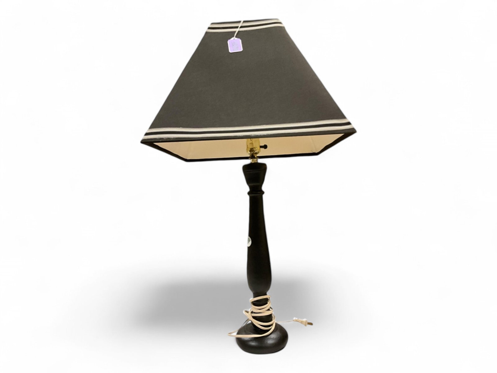 Black Wood Table Lamp 31 1/2 in. (80 cm.): Black Wood Table Lamp 31 1/2 in. (80 cm.)