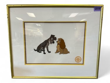 Walt Disney "Lady and the Tramp" LE Serigraph Cel w/ COA 17 1/4 x 21 1/2 in. (43.8 x 54.6 cm.)