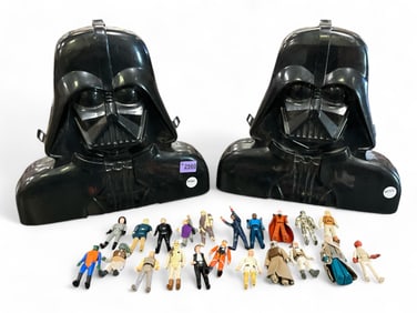 (2) Star Wars "Empire Strikes Back" Accessory Storage Chambers w/ 1977-1980 Action Figures