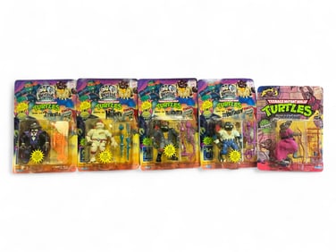 (5) VTG Teenage Mutant Ninja Turtles Action Figures by Playmates