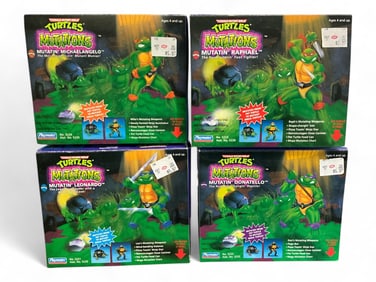 (4) VTG Teenage Mutant Ninja Turtles Action Figures by Playmates