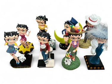 (8) Betty Boo Figurines by Danbury Mint 7 in. (17.8 cm.)