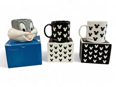 (3) Disney & Loony Tunes Mugs, in Original Boxes