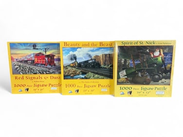 (3) 1000-Piece SunsOut Jigsaw Puzzles, Factory Sealed