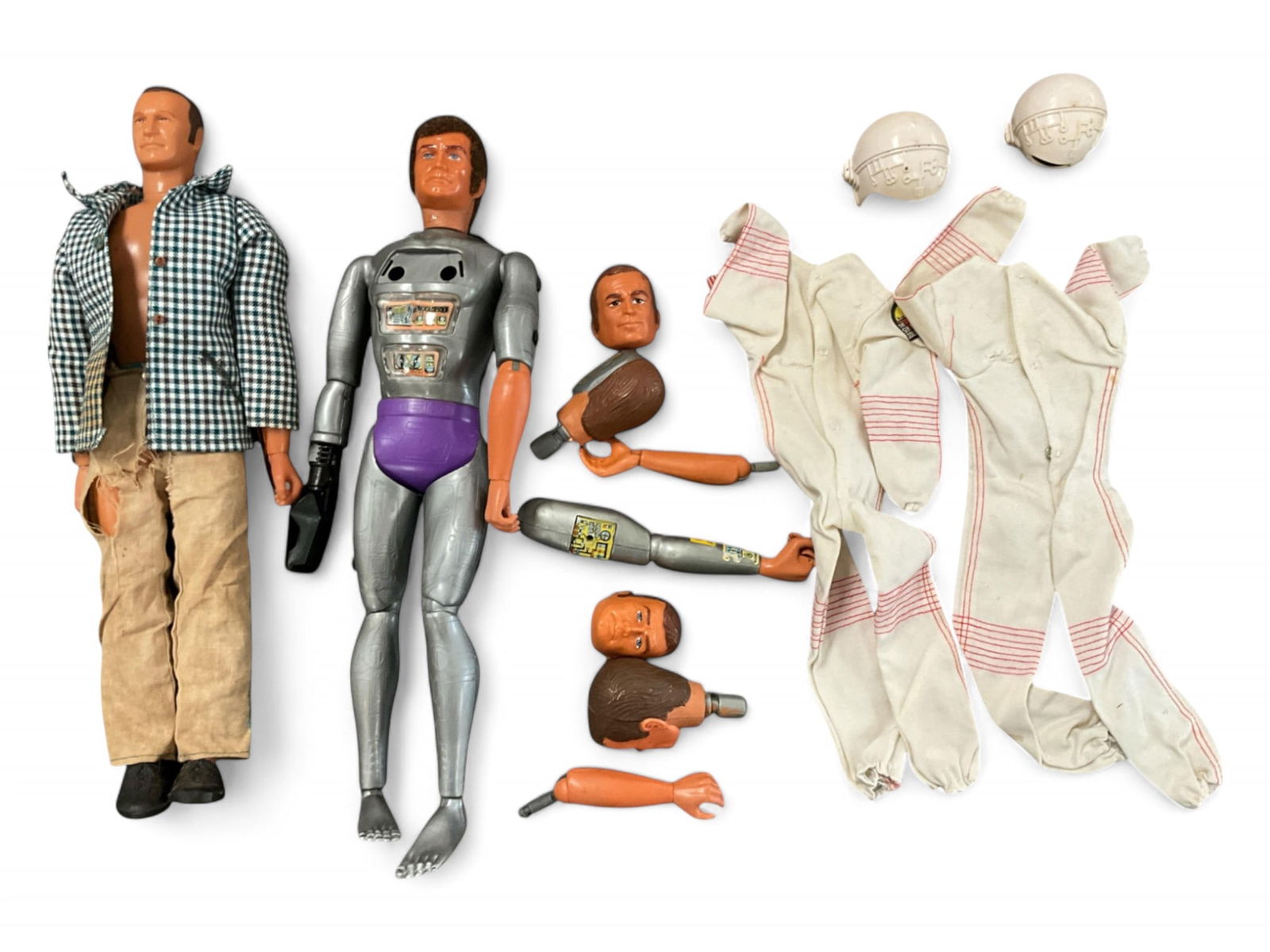 (2) 1970s "Six Million Dollar Man" & "Maskatron" Action Figure & w/ Fashions and Accessories (1 of 4)