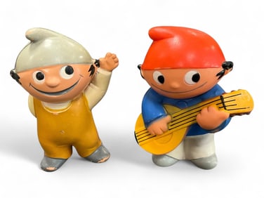 (2) VTG Goebel Mainzelmannchen German Rubber Figures