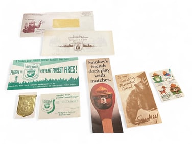 Smokey Bear Ephemera including Junior Forest Ranger Badge