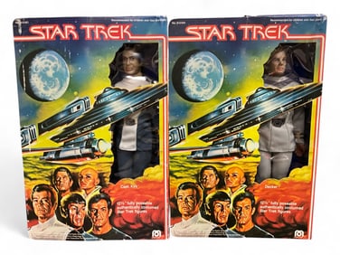 (2) 1979 Star Trek 12.5" Fully Poseable Authentically Costumed Action Figures by Mego - Capt. Kirk