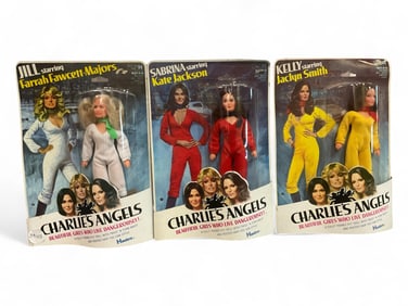 (3) VTG Charlie's Angels 8.5" Poseable Dolls by Hasbro