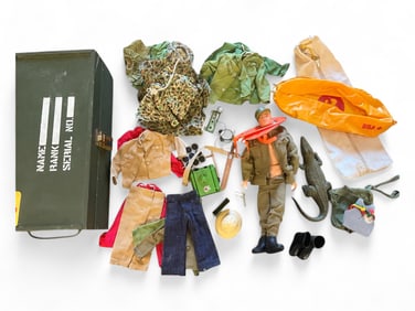 1964 VTG GI Joe, Foot Locker, Weapons, Fashions, & More