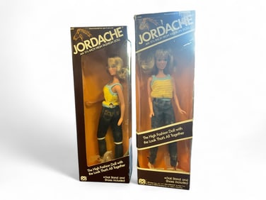 (2) 1981 Jordache 11.5" High Fashion Doll by Mego