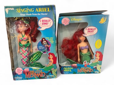 (2) Disney's The Little Mermaid "Singing Ariel 1829" and "Talking Ariel 1828" by Tyco