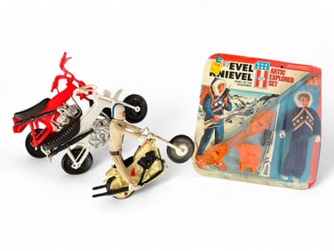 1975 Evel Knievel "King of the Stuntmen" Figures, Motorcycle, & More