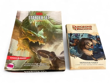 (2) Dungeons & Dragons Starter Set & Essentials Monster Vault Softcover Book