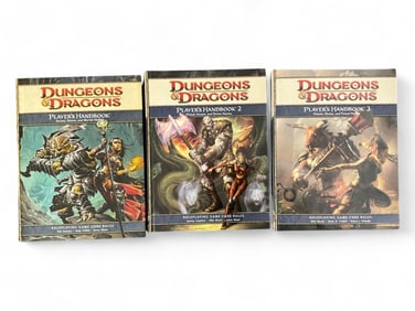 (3) Dungeons & Dragons Player's Handbooks (1, 2, 3) Hardcover