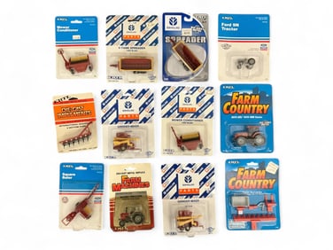 (12) Die-Cast Farm Machines, Implements, & More by ERTL, 1/64 Scale