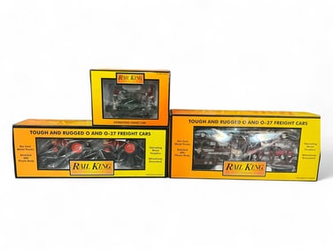 (3) Rail King by MTH Electric Trains Tough and Rugged O and O27 Freight Cars