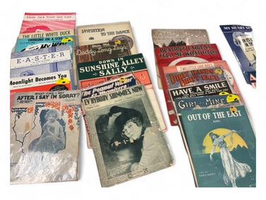 (64) Vintage Sheet Music in Plastic Sleeve