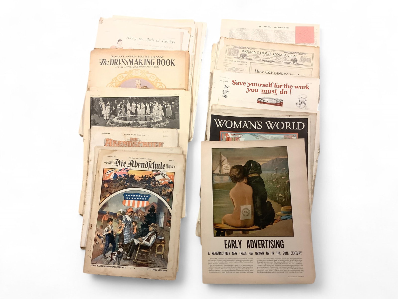 Advertising Ephemera and Fashion: Advertising Ephemera and Fashion A few items are in plastic, but most is not and there are more than twenty.