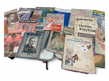 (58) Vintage Sheet Music in Plastic Sleeve