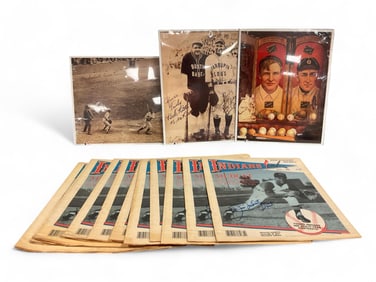 Indians Ink 1992 with Signed Jim Mudcat on the Cover and Babe Ruth and Lou Gehrig Reprints