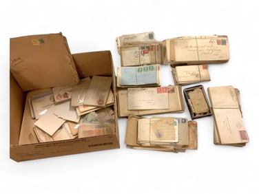 Large Lot of Early 1900's Cancelled Stamps and Mail