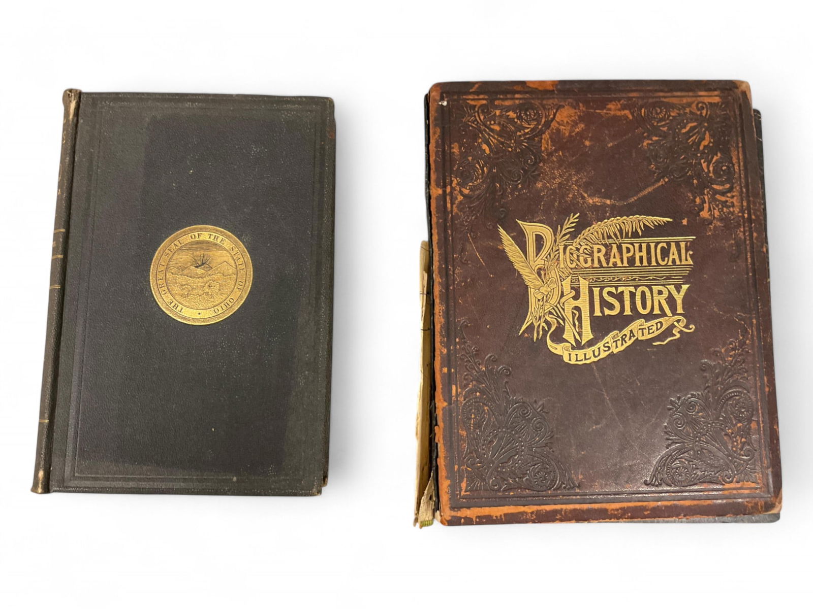 Lot of two books, Historical Collections of Ohio, c. 1891, and Biographical History Illustrated, c. (1 of 2)