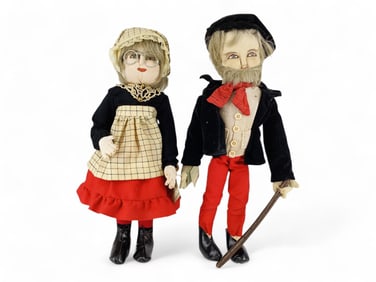 (2) 20" Suede Cloth Dolls Handmade by Lara