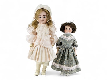 2 Dolls - 18" Armand Marseille Bisque Shoulder Head & 23" Simon & Halbig Socket Head Dolls