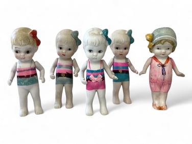 (5) 6-1/2" to 7" All Bisque Dolls