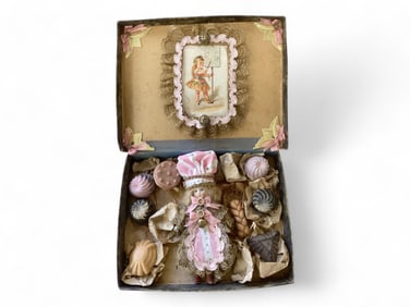 Small German All-Bisque Doll in Presentation Box.