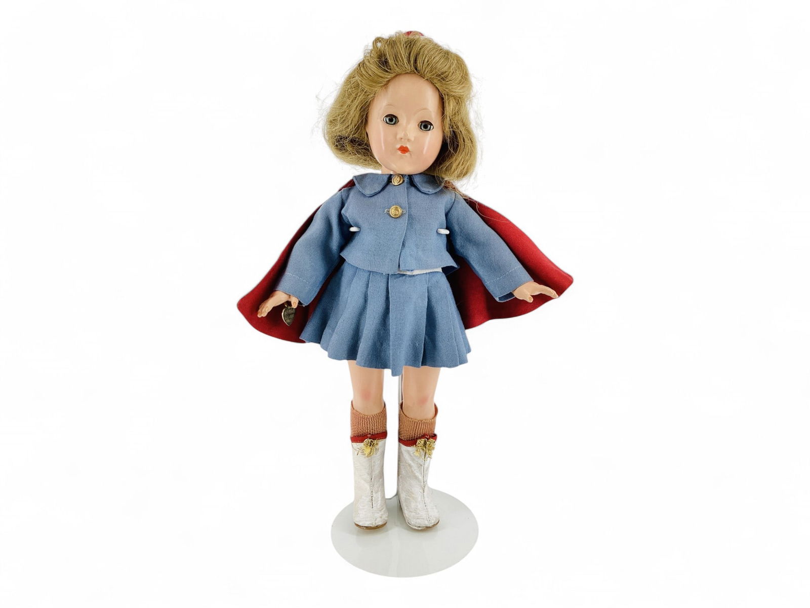 Effanbee 17" Composition "Little Lady" Doll: Effanbee 17" Composition "Little Lady" DollSleep eyes with attached upper lashes & painted lower lashes, painted brows, 5-way string jointed. She has some crazing in her face & legs, wears a charm bra