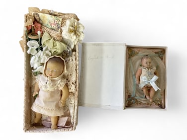 (2) Celluloid Babies in Presentation Boxes.