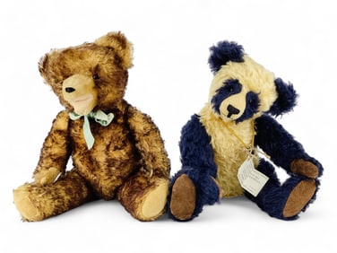 2 Mohair Jointed Bears 19" & 21"