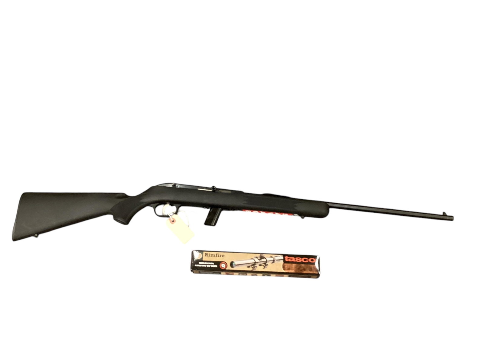 Savage Model 64 .22 Caliber Semi-auto Rifle SN: 2055375: Savage Model 64 .22 Caliber Semi-auto Rifle SN: 2055375Including Tasco scope and original box.By bidding on this lot buyer accepts responsibility of knowledge of State and Federal laws for their state