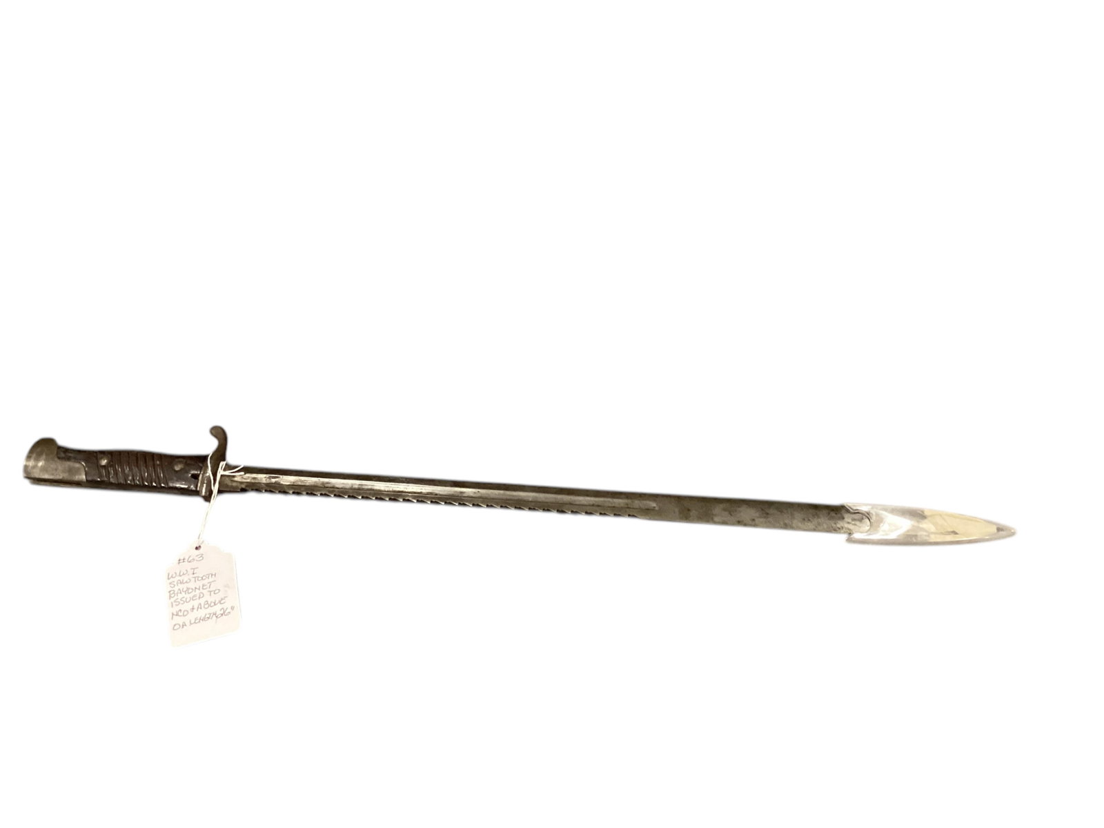 W.W.1 Sawtooth Bayonet Issued to NCO and Above overall length 26î: W.W.1 Sawtooth Bayonet Issued to NCO and Above overall length 26î