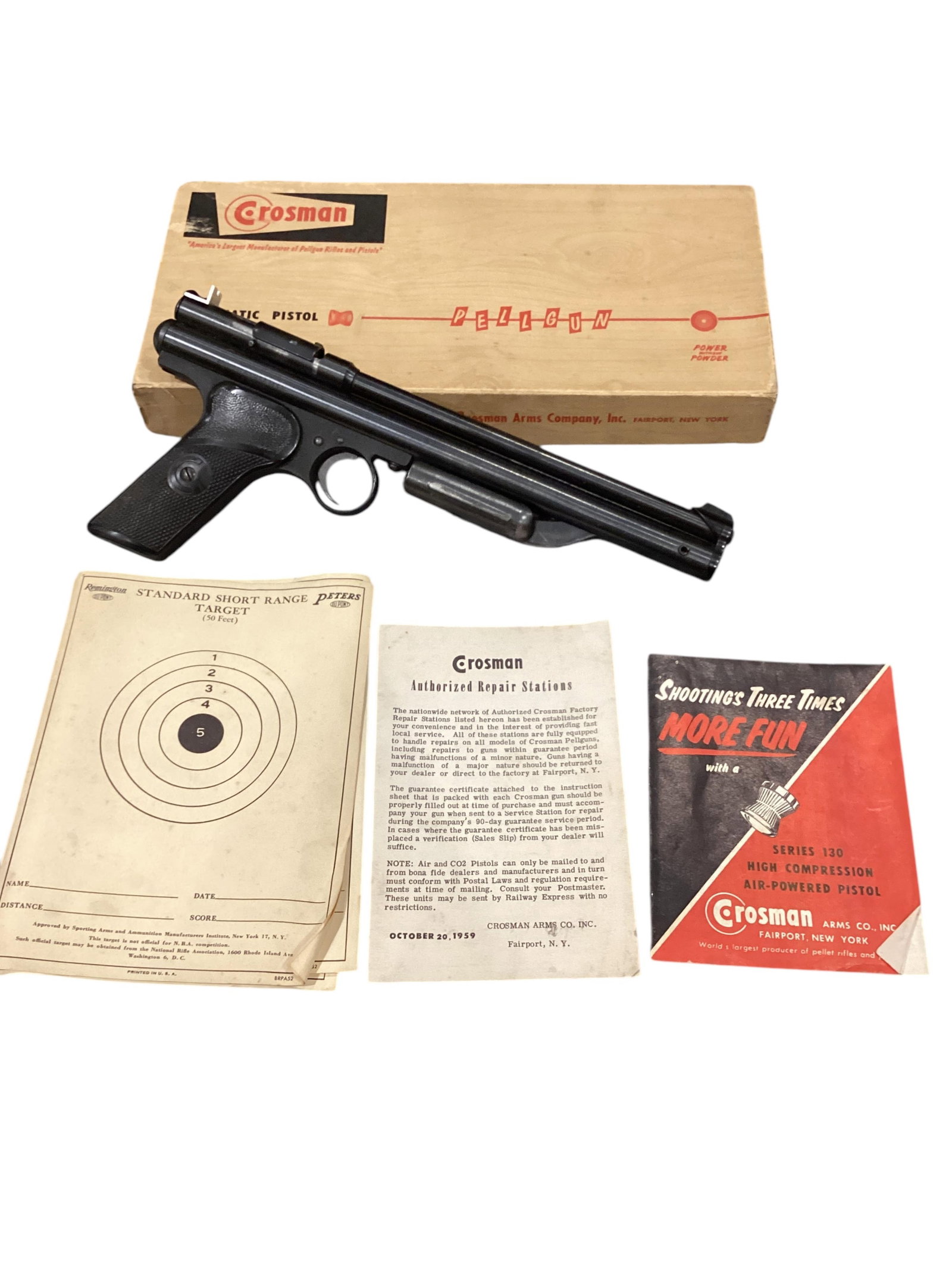 Crossman 22 Pellet Model 130: Crossman 22 Pellet Model 130 Original paperwork and box
