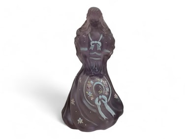 Fenton Glass Southern Belle Purple Hand Painted, Signed 8.5"T