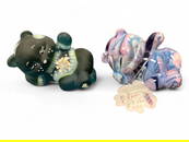 Fenton Glass Reclining Bears