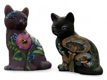 Fenton Hand Painted Cats