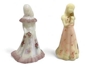 Fenton Hand Painted Glass Figurine, Bridesmaid 7"T