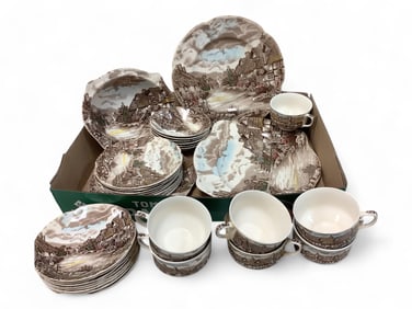 **(34) Pc Johnson Brothers Olde English Countryside China set - Made in England