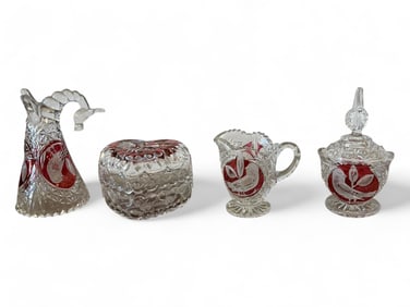 Vintage Hofbauer Byrdes Collection Crystal Height range 3.5" to 6"