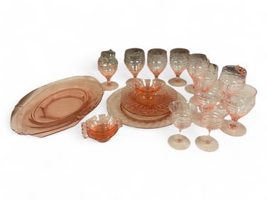 Large Lot of Heisey Flamingo Items