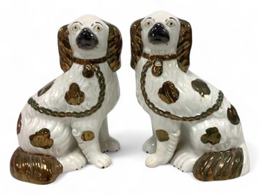 Unmarked Staffordshire Terriers 9 1/2 in. (24.1 cm.)