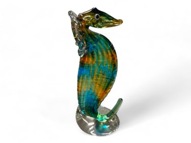 Multiple colored glass seahorse