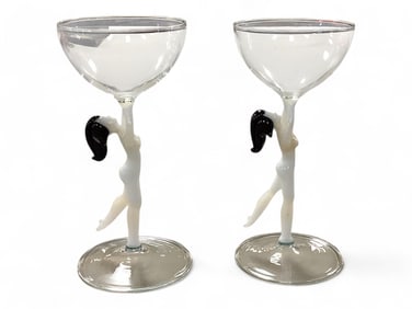 Possibly Bimini Goblets (2) Approximately 5.25"