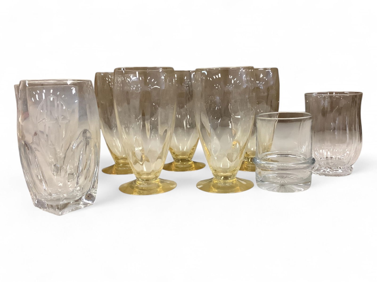 Heisey Old Dominion Sahara Footed Ice Tea and Miscellaneous Glasses 5.75" tall ice tea glasses (1 of 4)
