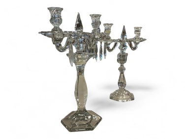 Heisey Lot of Two Candelabras see description below