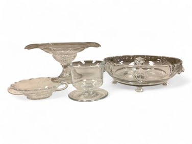 Heisey Serving Dishes to include Empress Clear Lion Head Bowl